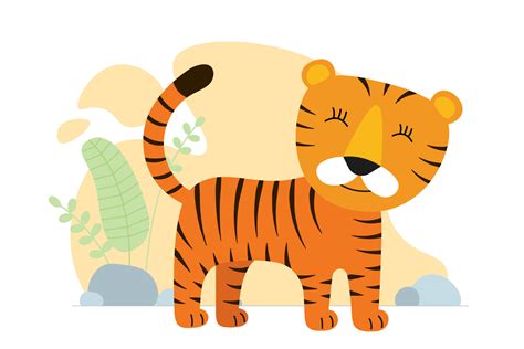 Cute Tiger Cartoon Drawing