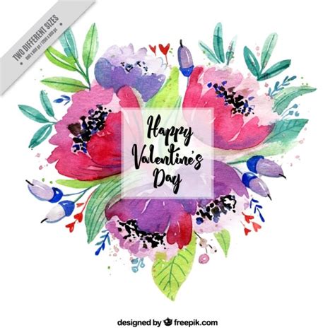 Free Vector | Background of valentine watercolor flowers