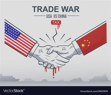 Trade war china vs united states Royalty Free Vector Image