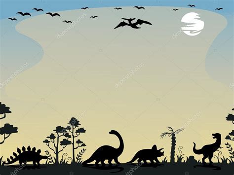 Dinosaur Silhouettes Background Stock Photo by ©lenmdp 58949673