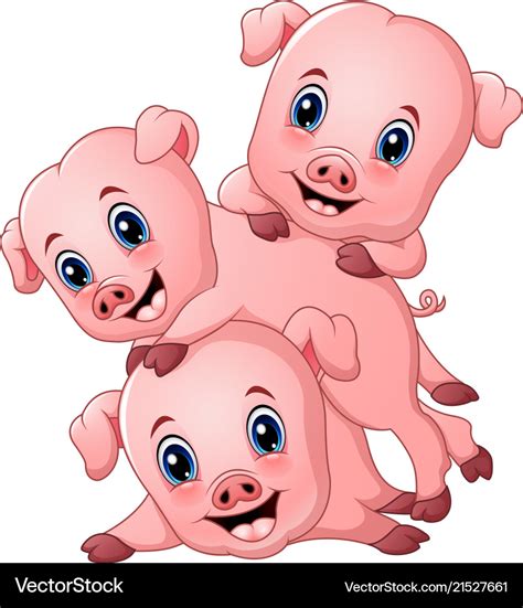 Three little pig cartoon Royalty Free Vector Image