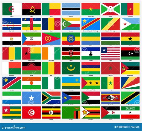 Set of Flags of All African Countries. Stock Vector - Illustration of flag, botswana: 98269920