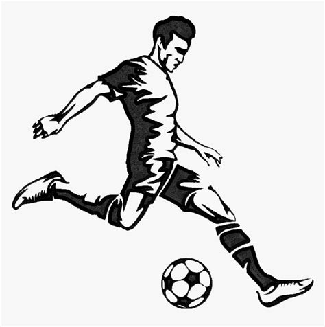 Soccer Player Black And White Clipart, HD Png Download , Transparent Png Image - PNGitem