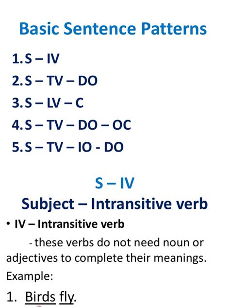 Basic Sentence Patterns | Object (Grammar) | Verb