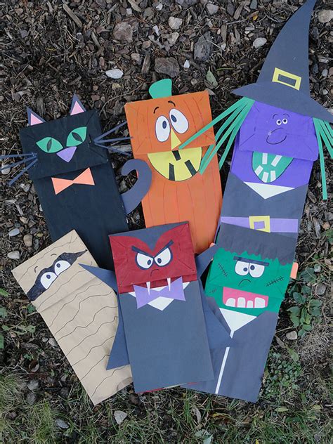 Halloween Paper Bag Puppets - Make and Takes