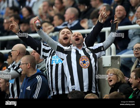 Newcastle United fans show their support during the Premier League match at St James' Park ...