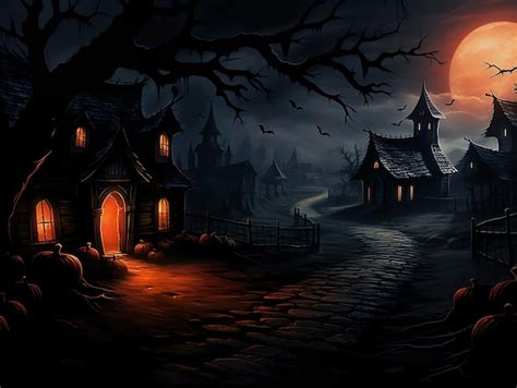 Premium AI Image | Scary halloween landscape generative ai