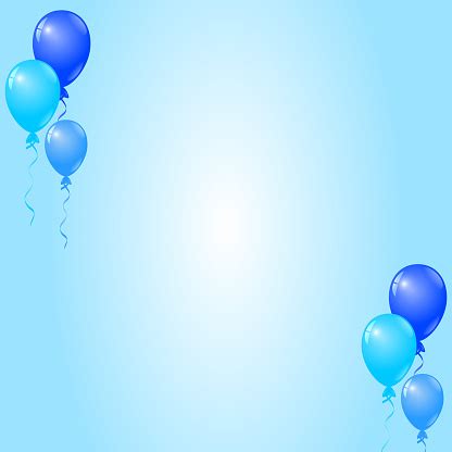 Blue Balloons On Blue Background Birthday Card Party Invitation Card Stock Illustration ...