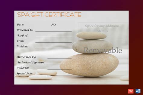 A Simple Day at the Spa Gift Certificate Template - GCT