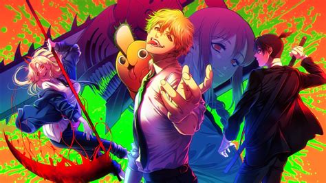 1366x768 Resolution Anime Chainsaw Man 4k Colorful Poster 1366x768 Resolution Wallpaper ...