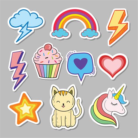 cute sticker collection for kids free vector 5644316 Vector Art at Vecteezy