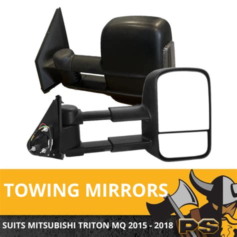 EXTENDED TOWING MIRRORS ELECTRIC TO SUIT MITSUBISHI MQ TRITON 2015 - 2018 - PS4X4