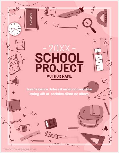 Magazine cover design for school project | MS Word Cover Page Templates