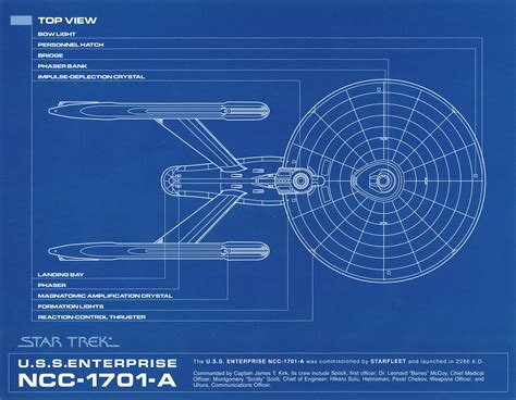 Star Trek Blueprint Collection: A Portfolio Set of 8 Authorized 11" x 14" Detailed Blueprints