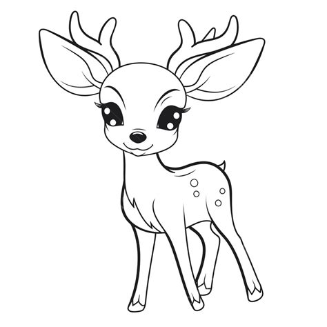 Printable Coloring Pages Of Deer Outline Sketch Drawing Vector, Deer Drawing, Wing Drawing, Ring ...