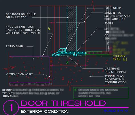 Exterior Door Threshold Detail - CAD Files, Plans and Details