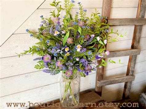 Wildflower Lavender Bouquet Flowers for Vase Artificial - Etsy