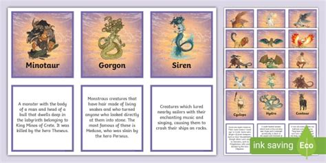 Ancient Greek Mythological Creatures Matching Cards | Twinkl