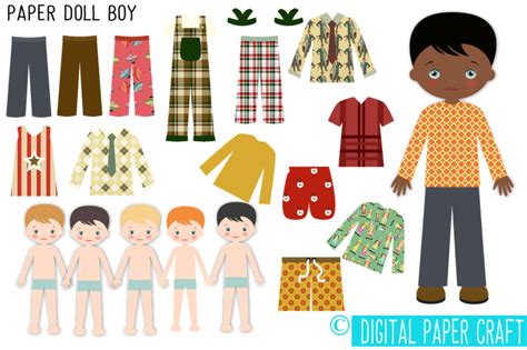 Paper Doll, Digital Paper doll, Cut out doll, Printable doll, Instant Download, Boy doll 1 ...