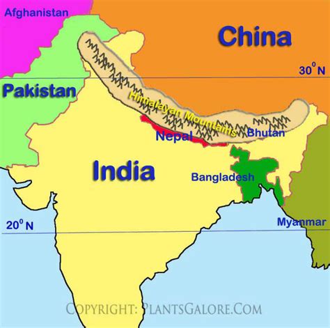 World Map Himalayan Mountains Location