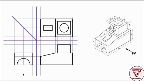 11.1 Full section Front View || Orthographic Projection - YouTube