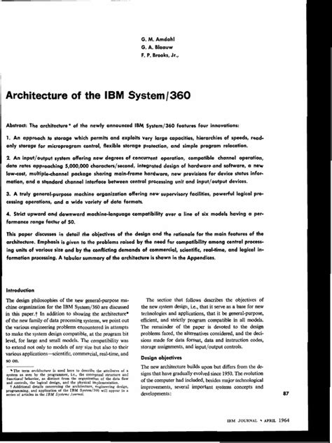 Architecture of IBM System - 360 | PDF | Central Processing Unit | Instruction Set