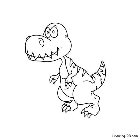 Draw Simple Easy Dinosaur | Fasci Garden