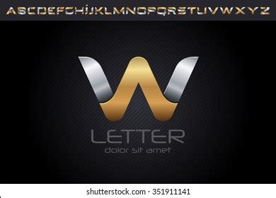 Metal W Letter Logo Alphabet Logo Stock Vector (Royalty Free) 351911141