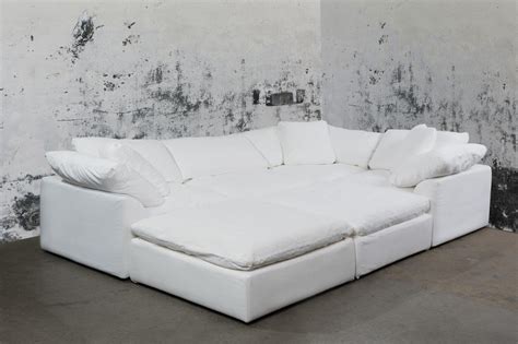 Cloud Puff White 6 Piece Slipcovered Modular Pitt Sectional Sofa - 1StopBedrooms.