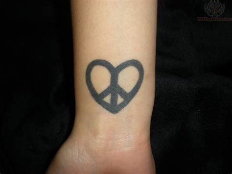 Peace Sign Heart Tattoo