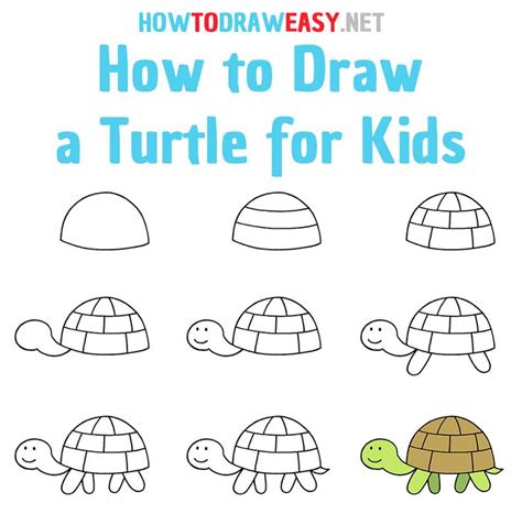 how to draw a turtle for kids - Emeline Freitas