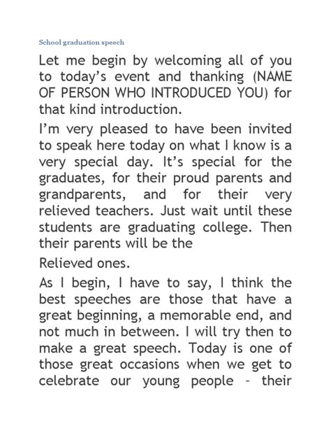 Middle School Speech - 7+ Examples, Format, PDF