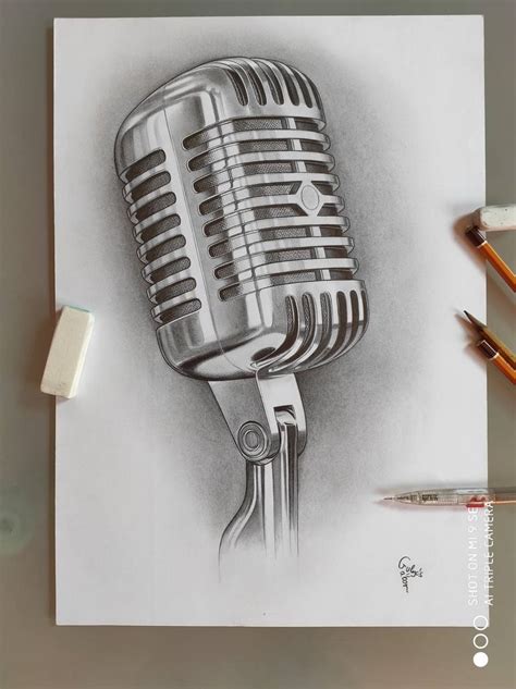 Microphone Drawing by Gulyas Gabor | Saatchi Art