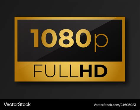 Full hd 1080p golden symbol Royalty Free Vector Image