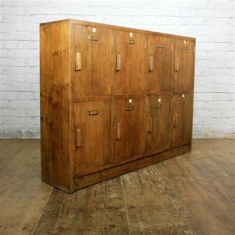 Vintage Industrial Oak School Lockers – Mustard Vintage