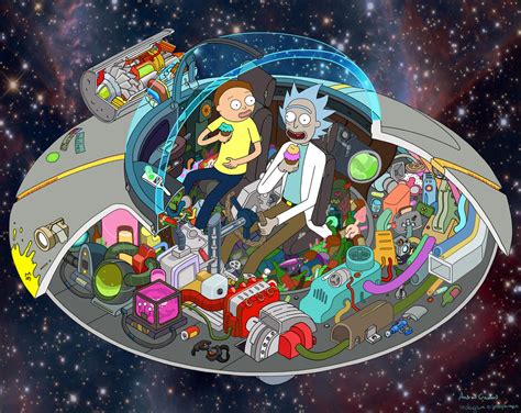 Rick and Morty spaceship cutaway by androocrawford on DeviantArt