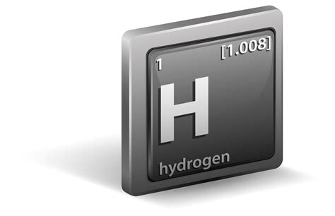 Hydrogen chemical element. Chemical symbol with atomic number and atomic mass. 1879231 Vector ...