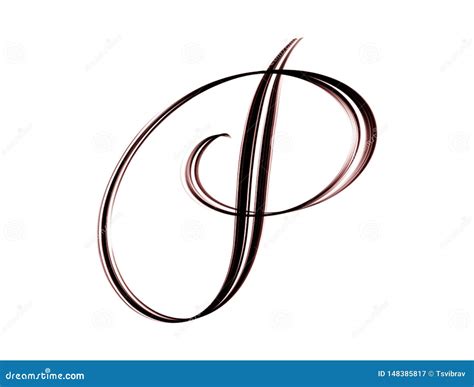 Capital Letter P - Script Hand Lettering. Stock Illustration - Illustration of hand, calligraphy ...