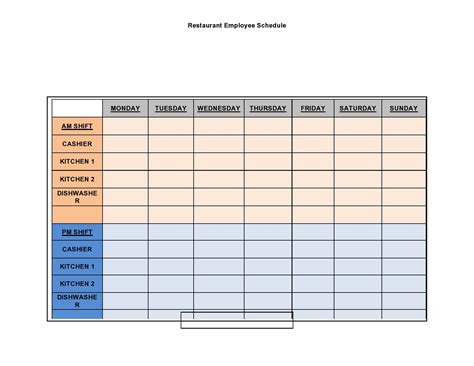 Free Printable Employee Schedule Template