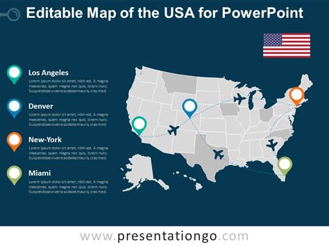 USA Editable PowerPoint Map - PresentationGO.com