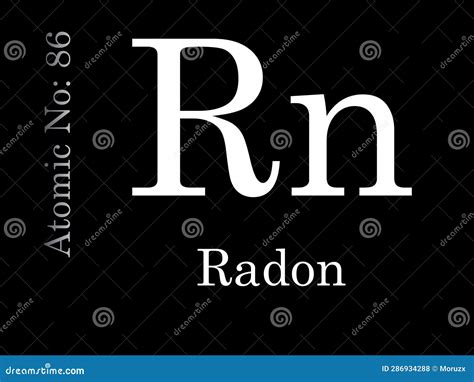 Radon Chemical Element Symbol and Atomic Number Stock Photo - Image of element, table: 286934288