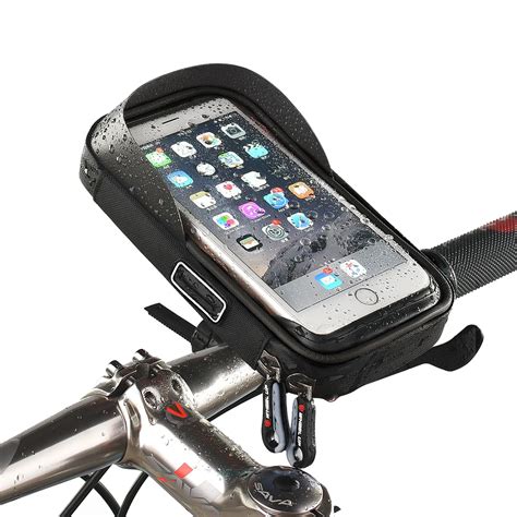 Universal 4 6inch waterproof bike phone holder 360 rotation Cycling Bicycle touchable phone ...