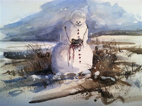 6 Watercolor Prints of Snowman Cards With Envelopes 5 1/2 X 8 | Etsy