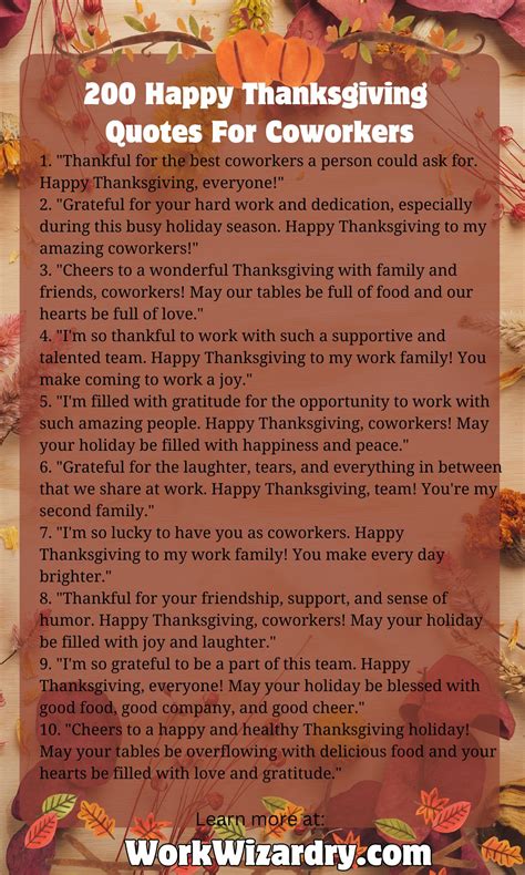 200 Fun Thanksgiving Quotes For Coworkers That Inspire And Bring Festive Moods To The Office ...