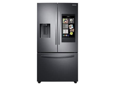 Black Stainless Steel 26.5 cu. ft. 3-Door French Door Family Hub Fridge | Samsung US