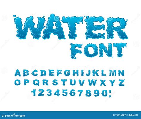 Water Font. Aqua Alphabet. Drops of Water ABC Stock Vector - Illustration of english, graphic ...