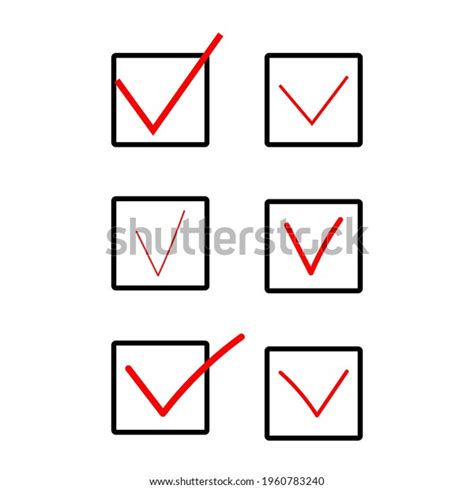 Red Check Marks Vector Icons Stock Vector (Royalty Free) 1960783240 | Shutterstock