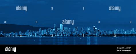 Vancouver city skyline at night Stock Photo - Alamy