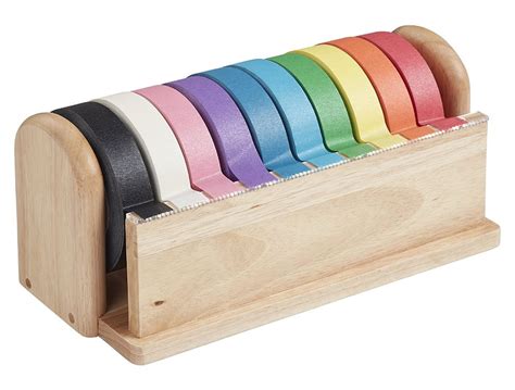 Masking Tape Wooden Dispenser with 10 Assorted Color Tape Rolls – Simplify Bio