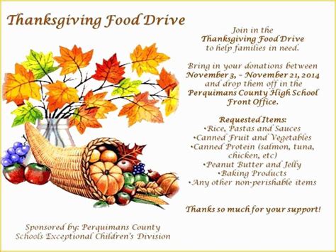 Free Thanksgiving Food Drive Flyer Template Of Thanksgiving Food Drive Flyer Created by ...